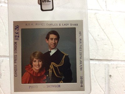 Lot 148 - Diana Princess of Wales and H.R.H. Prince Charles Prince of Wales (now H.M. King Charles III) collection of fine Lord Snowdon 1980s colour photograph transparency slides, including engagement portr...