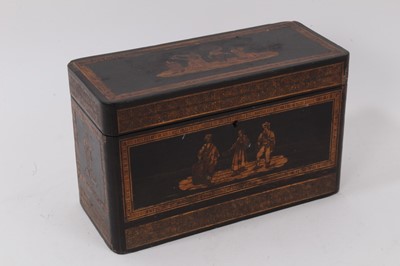 Lot 1108 - 19th century Sorrento inlaid tea caddy