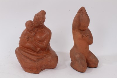 Lot 1101 - Mary Millar Watt (1924-2023), terracotta sculpture, mother and child