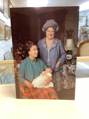 Lot 155 - Scarce H.M. Queen Elizabeth (Lilibet signed) and H.R.H. The Duke of Edinburgh signed 1988 family Christmas card with colour photograph of the Quuen and Queen Mother with infant at Balmoral, with t...