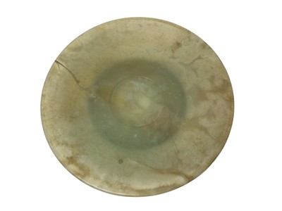 Lot 1099 - Chinese jade or green hand stone  dish