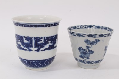 Lot 308 - Two Chinese blue and white porcelain wine cups