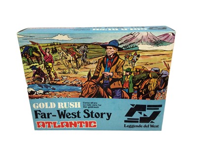 Lot 263 - Atlantic 1:32 Scale Far West Story General Custer No.1211, U.S Camp No.1207, Davy Crockett No.1205, Kit Carson No.1208, Outlaws & Sheriffs No.1214 (x2), Gold Rush No.1210 (x2) & Stampede (x11), all...