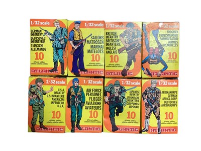 Lot 265 - Atlantic 1:32 Scale WWII Soldiers Complete Set No.s2101-2108, all yellow boxes (8)