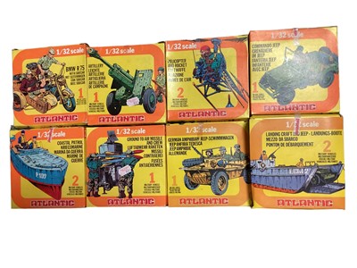 Lot 267 - Atlantic 1:32 Scale Military Vehicles & Weapons No.s 2152-2158, all yellow boxes, plus 4 duplicates (11 total)