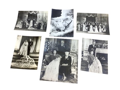 Lot 159 - The Wedding of H.R.H. Princess Elizabeth to Lt. Philip Mountbatten R.N. 1947 and the birth of Prince Charles 1948, six black and white official photographs