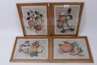 Lot 1110 - Four 19th century Chinese still life pith paintings of fruit