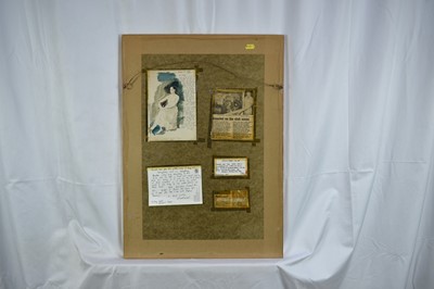 Lot 1528 - *John Stanton Ward (1917-2007) ink and watercolour - Seated Lady, a presentation inscription beneath the mount (a copy verso) to Humphrey Brooke, Secretary of the Royal Academy, also attached verso...