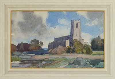 Lot 1130 - *Leonard Russell Squirrell (1893-1979) watercolour - Blythburgh Church, signed, titled verso, 20.5cm x 33cm, in glazed gilt frame