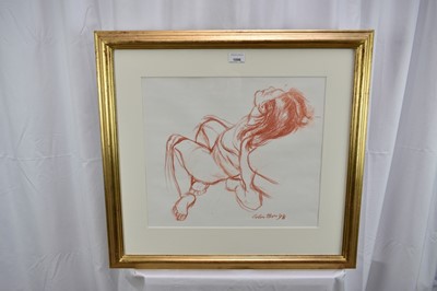 Lot 1096 - *Colin Moss (1914-2005) red chalk - Reclining Figure, signed and dated '98, 39cm x 44.5cm, in glazed gilt frame