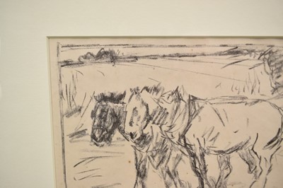 Lot 1101 - Harry Becker (1865-1928) lithograph - Pair of Horses, 16cm x 24cm, in glazed frame