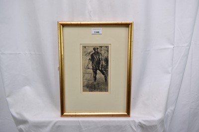 Lot 1100 - Harry Becker (1865-1928) etching - Farmworker, 18cm x 10cm, in glazed gilt frame