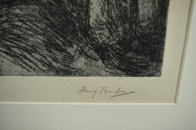 Lot 1098 - Harry Becker (1865-1928) signed etching - Horse in the Stable, 34.5cm x 43.5cm, in glazed frame