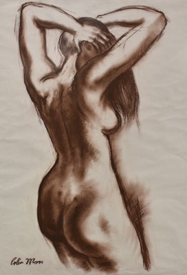 Lot 1095 - *Colin Moss (1914-2005) brown chalk - Female Nude, signed, 83cm x 58cm, in glazed frame