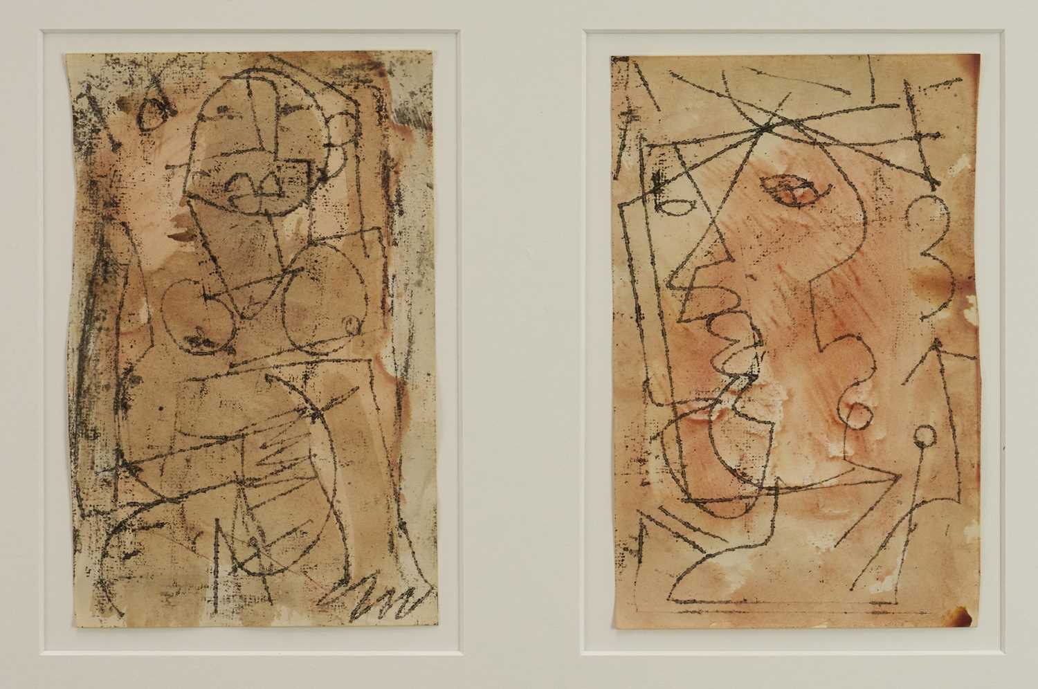 Lot 1103 - Roy Turner Durrant (1925-1998) two mixed media on paper drawings - Figure & Head, 20cm x 13cm each