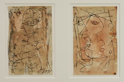 Lot 1103 - Roy Turner Durrant (1925-1998) two mixed media on paper drawings - Figure & Head, 20cm x 13cm each