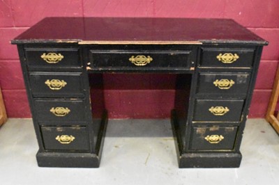 Lot 1644 - Edwardian ebonised desk