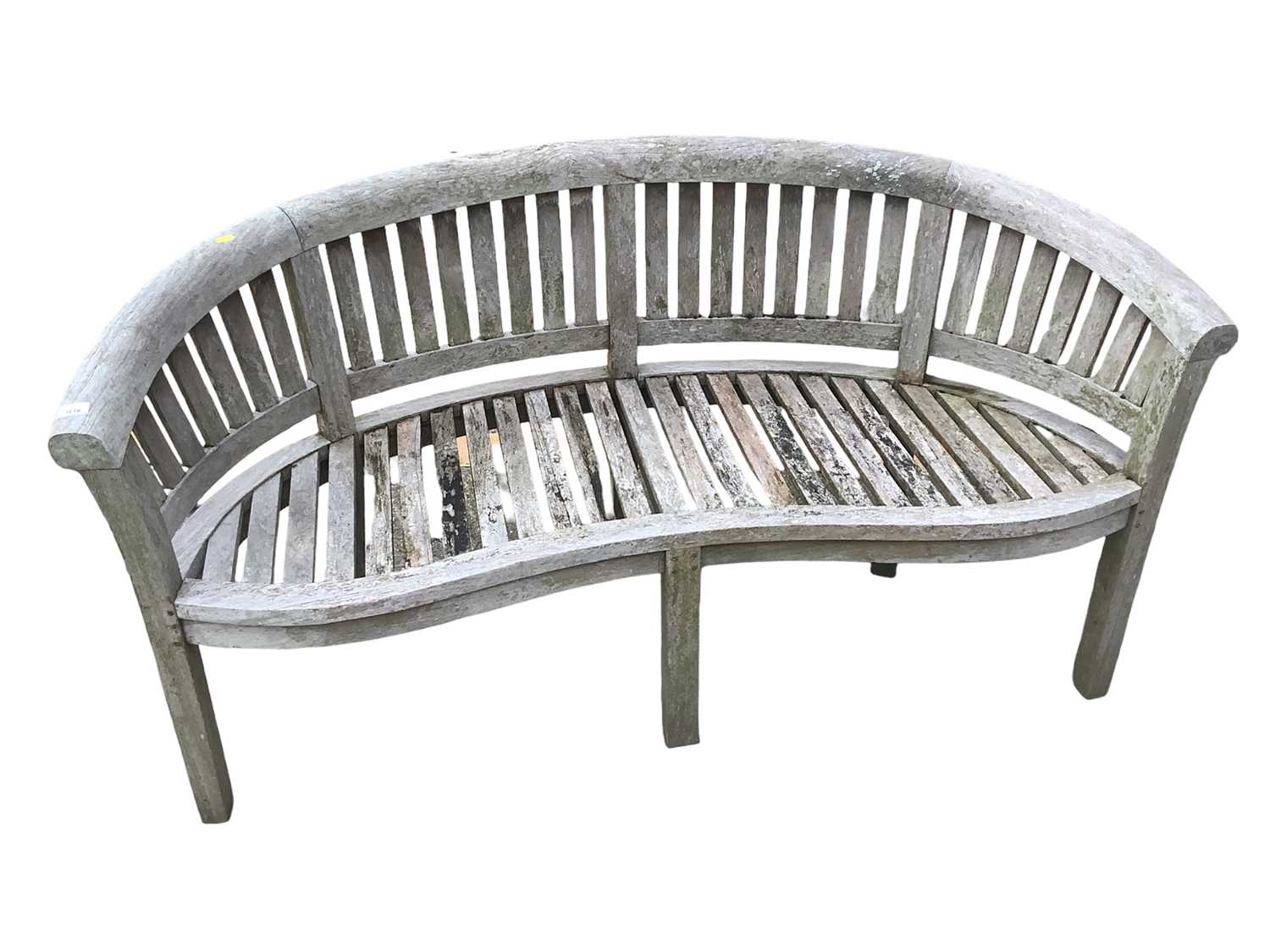 Teak Bench Rounded Lot 1618 - Lutyens style curved teak bench
