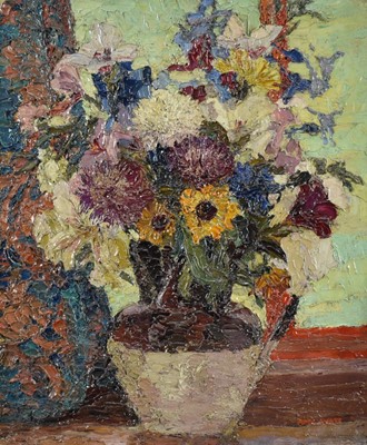 Lot 1450 - Amy Watt (1900-1956) oil on canvas, impasto still life of flowers in a jug, signed, 34 x 29cm