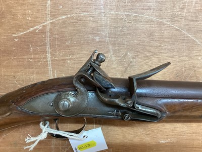 Lot 907 - Good quality Georgian 10 bore Flintlock sporting gun by Sikes (Melford?)