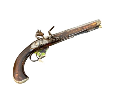 Lot 901 - 19th century Continental flintlock pistol