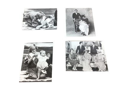 Lot 175 - H.R.H. Diana Princess of Wales and other members of the Royal Family, four 1980s portrait photographs including the infant Prince William (4)