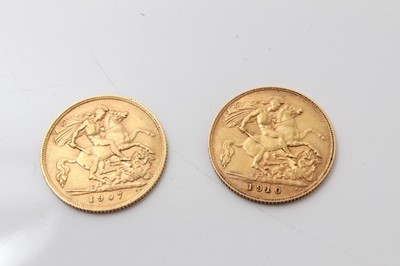 Lot 462 - G.B. - Gold Half Sovereigns Edward VII 1907 GF & 1910 F (2 coins)