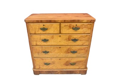 Lot 1619 - Victorian satin birch chest of drawers