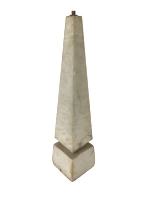 Lot 1138 - Alabaster obelisk lamp base