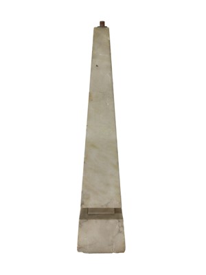 Lot 1138 - Alabaster obelisk lamp base