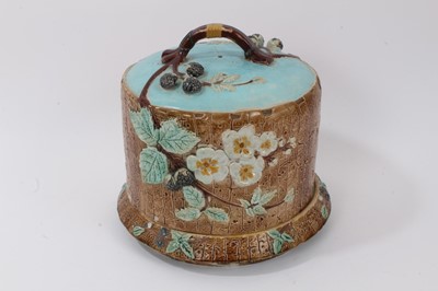 Lot 324 - Majolica cheese dish and cover