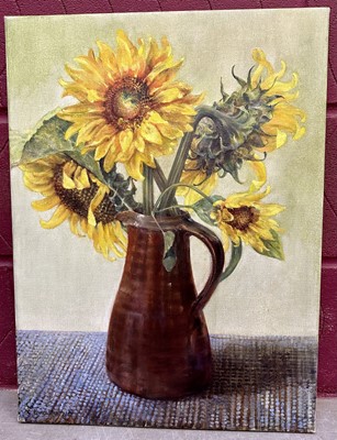 Lot 1462 - *Louise Millar Watt (contemporary) oil on canvas, sunflowers, signed, 58 x 46cm