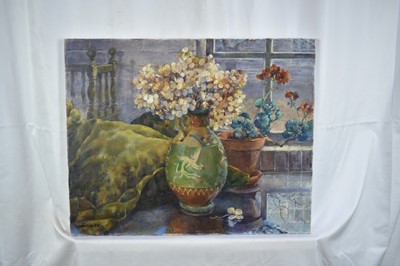 Lot 1463 - *Louise Millar Watt (contemporary) oil on canvas, still life in a Japanese vase, signed, 42 x 50cm