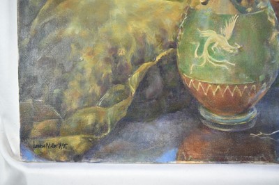 Lot 1463 - *Louise Millar Watt (contemporary) oil on canvas, still life in a Japanese vase, signed, 42 x 50cm