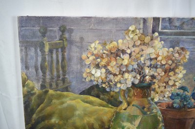 Lot 1463 - *Louise Millar Watt (contemporary) oil on canvas, still life in a Japanese vase, signed, 42 x 50cm