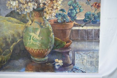Lot 1463 - *Louise Millar Watt (contemporary) oil on canvas, still life in a Japanese vase, signed, 42 x 50cm