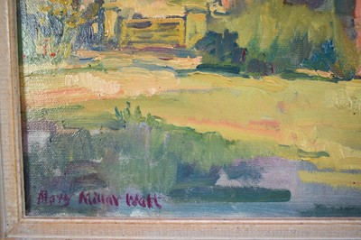 Lot 39 - *Mary Millar Watt (1924-2023) oil on canvas, Thornage Hall, signed, 35 x 48cm, framed