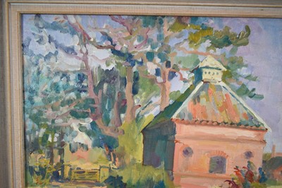 Lot 39 - *Mary Millar Watt (1924-2023) oil on canvas, Thornage Hall, signed, 35 x 48cm, framed