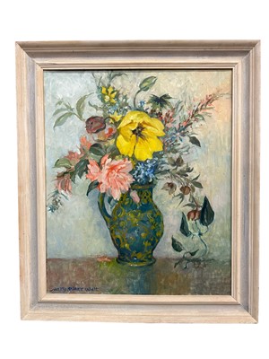Lot 38 - *Mary Millar Watt (1924-2023), oil on canvas, still life of May flowers, signed, 61 x 51cm, framed