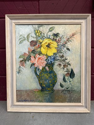 Lot 38 - *Mary Millar Watt (1924-2023), oil on canvas, still life of May flowers, signed, 61 x 51cm, framed