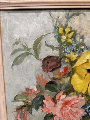 Lot 38 - *Mary Millar Watt (1924-2023), oil on canvas, still life of May flowers, signed, 61 x 51cm, framed