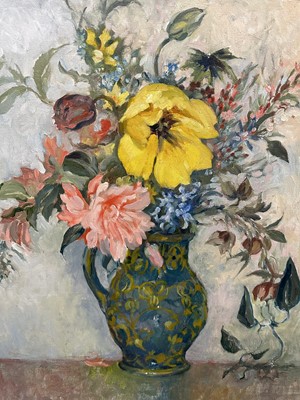 Lot 38 - *Mary Millar Watt (1924-2023), oil on canvas, still life of May flowers, signed, 61 x 51cm, framed