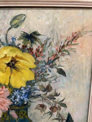 Lot 38 - *Mary Millar Watt (1924-2023), oil on canvas, still life of May flowers, signed, 61 x 51cm, framed