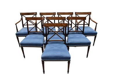 Lot 1623 - Good set of eight Regency mahogany dining chairs in the manner of Gillows