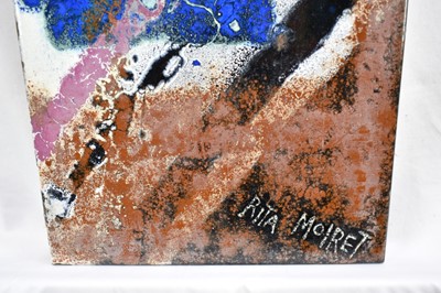 Lot 1139 - Rita Moiret (1912-1994) enamel composition, abstract, comprised of three panels, 115 x 28cm