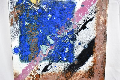 Lot 1139 - Rita Moiret (1912-1994) enamel composition, abstract, comprised of three panels, 115 x 28cm