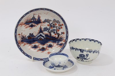 Lot 326 - Group of 18th century English porcelain, including a Caughley toy tea bowl and saucer, a Liverpool tea bowl and a Liverpool saucer (4)