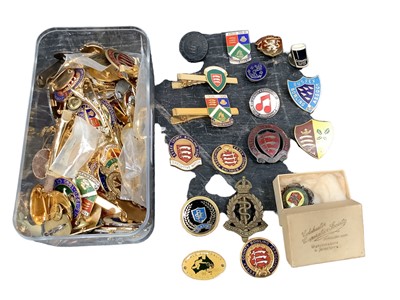 Lot 2450 - Collection of various badges, pins and medallions including some silver, enamelled etc