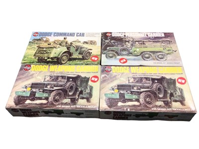 Lot 284 - Airfix 1:35 Scale American Military model kits including Dodge Personnel Carrier No.8363, Dodge Command Car No.8361, Dodge Weapons Carrier No.8362 (x2), White M3A1 Scout Car No.7360 (x3) & 1:35 Sca...