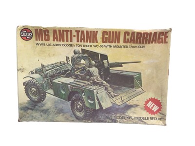 Lot 285 - Airfix 1:35 Scale British Military Vehicles model kitsch Grant Tank No.8365, 15 CWT Truck & 6 PDR Gun No.8367, CMP Field Artillery Tractor No.8368, 155mm Howitzer (x2) & Bedford QL Gun Porte No.836...